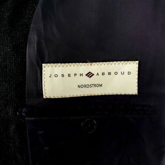 Joseph Abboud Flannel Wool 3 Button Sport Coat 42R OR Slim Fit 44R Gray Check - Picture 7 of 10
